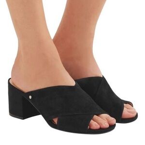 Sam Edelman ‘Stanley’ Block Heel Sandal Mule in Black Suede